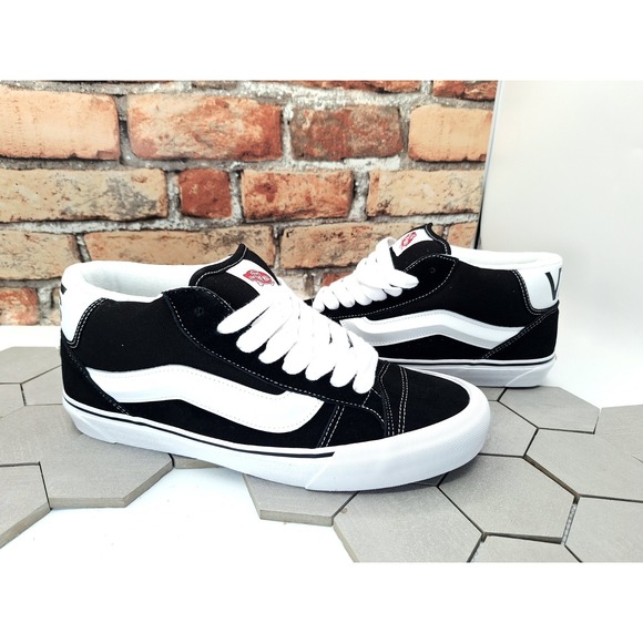 Vans Knu Mid Shoe Lifestyle Retro Chunky Suede Mens 11.5 USblack White Rare